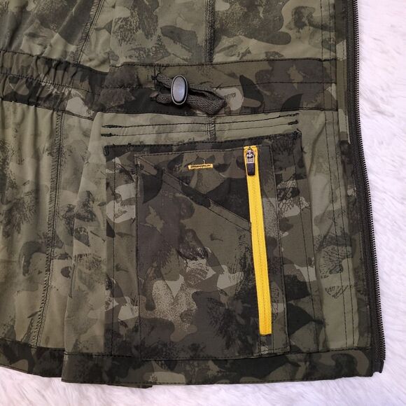 Eddie Bauer Womens M Travex Vest Green Camo Stretch Pocket Travel Hike Camp - Picture 13 of 16